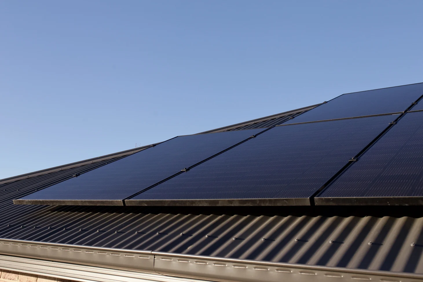 All-black panels on the house roof