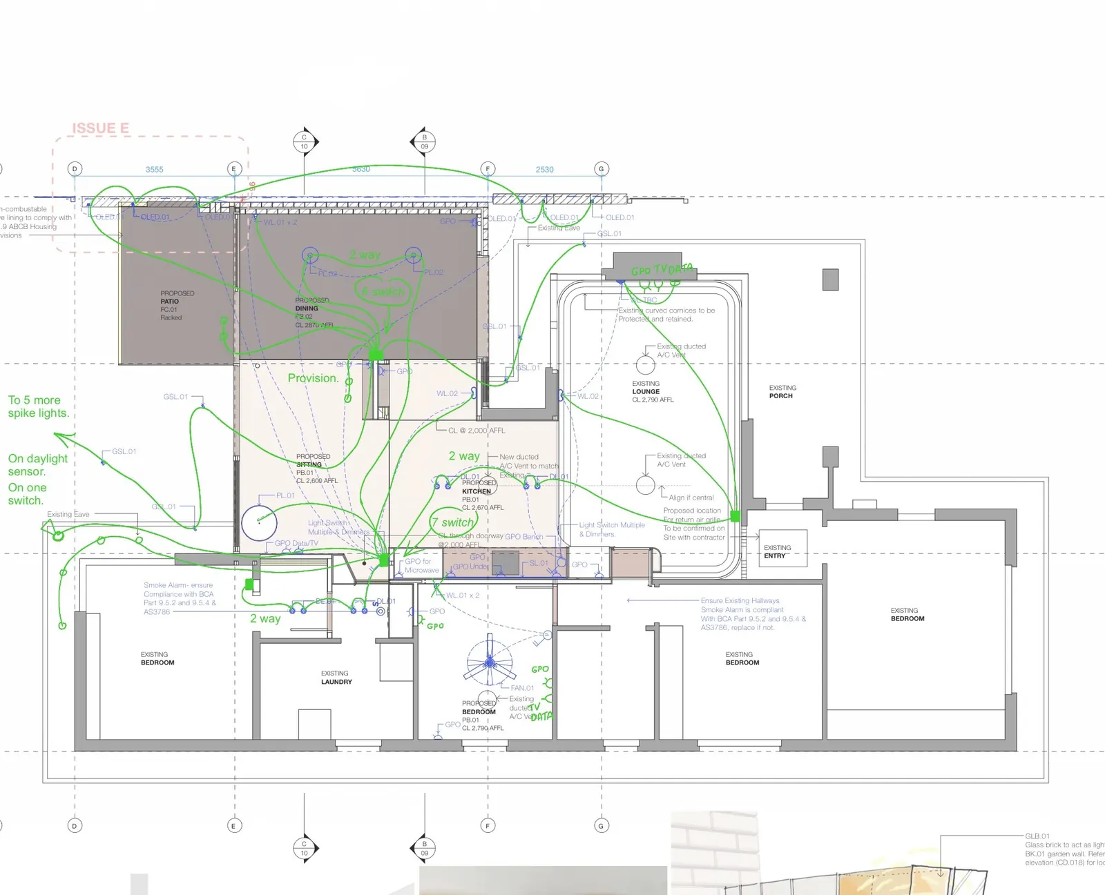 Light switching layout design