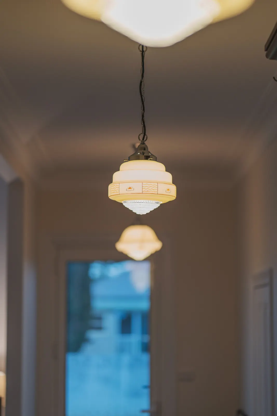 Vintage lights in the hallway